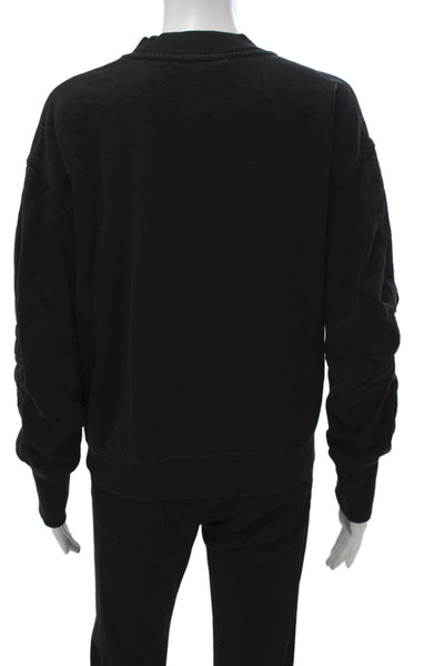 Allsaints Womens Pullover Sweater Black Crewneck Cotton Long Sleeve Size S