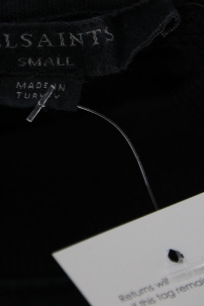 Allsaints Womens Pullover Sweater Black Crewneck Cotton Long Sleeve Size S