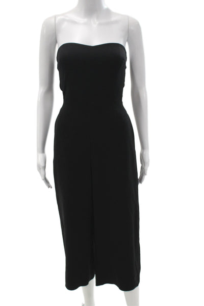 Babaton Womens Black Sleeveless Sweetheart Jumpsuit Zip Size 0