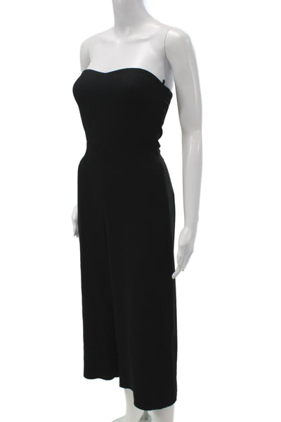 Babaton Womens Black Sleeveless Sweetheart Jumpsuit Zip Size 0