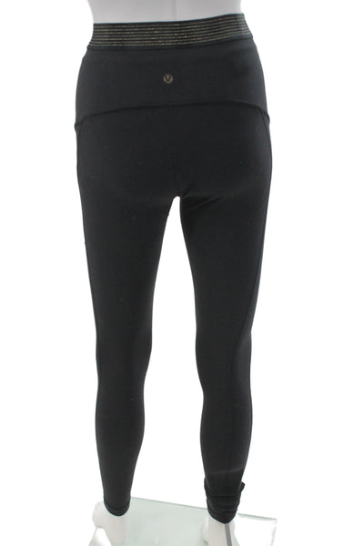 Lululemon Women Ankle Leggings Black Synthetic Athleisure Size 4