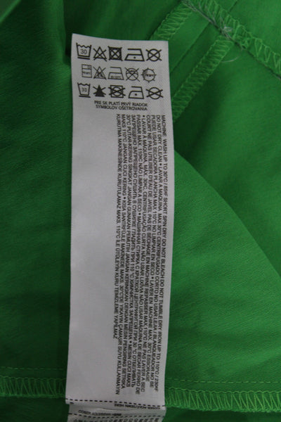 MNG Womens Green Collared Sleeveless Shirt Dress Size 2