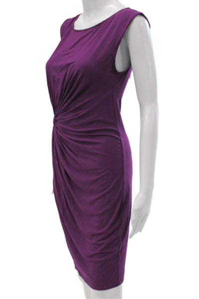 Max Studio Women Sheath Dress Purple Scoop Neck Sleeveless Knee Length Size M
