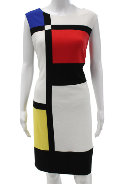 Joseph Ribkoff Womens Black Colorblock Sheath Sleeveless Knee Size 14
