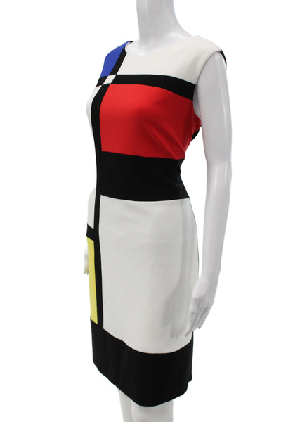 Joseph Ribkoff Womens Black Colorblock Sheath Sleeveless Knee Size 14
