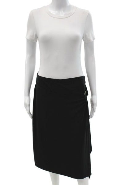Tribal Womens Wrap Skirt Black Knee Length Pull On Size M