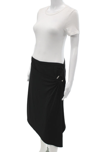 Tribal Womens Wrap Skirt Black Knee Length Pull On Size M
