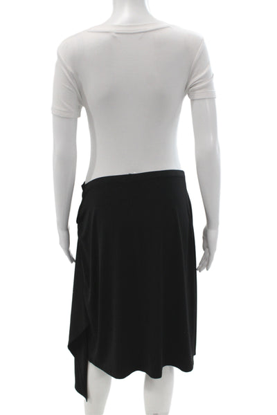 Tribal Womens Wrap Skirt Black Knee Length Pull On Size M