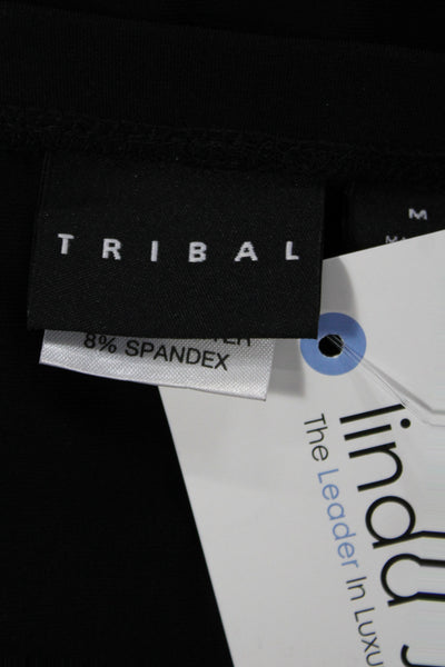 Tribal Womens Wrap Skirt Black Knee Length Pull On Size M