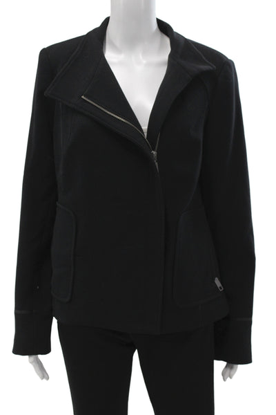 Tribal Womens Biker Black Jacket Zip Long Sleeve Size 8