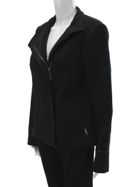 Tribal Womens Biker Black Jacket Zip Long Sleeve Size 8