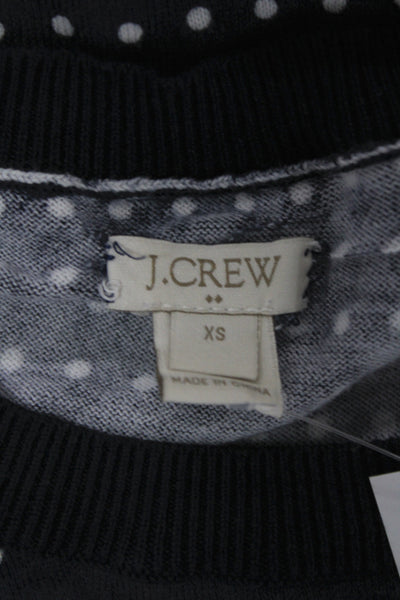 J Crew Womens Polka Dot Cotton Sleeveless Vest Sweater Crew Neck Size XS