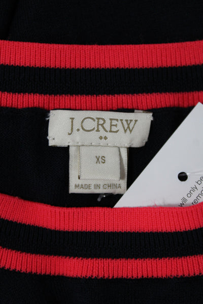 J Crew Womens Striped Sleeveless Cotton Pullover Crew Neck Sweater Blue Size XS