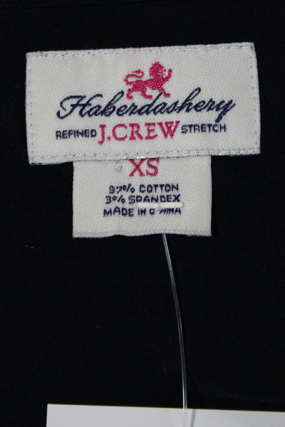 J Crew Women Basic Button-Up Cotton Collared 3/4 Sleeve Blue Size XS