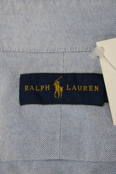 Polo Ralph Lauren Women Basic Button-Up Blue Cotton Short Sleeve Size S