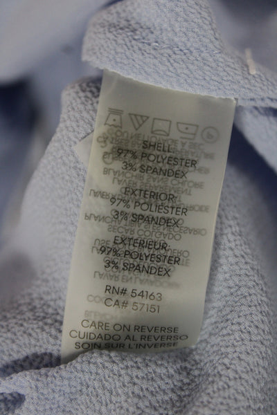 Calvin Klein Womens Basic Blue High Neck Short Sleeve Blouse Size S