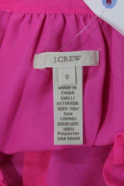 J Crew Womens Striped Collared Button-Up Top 3/4 Sleeve Blue Cotton Size XS