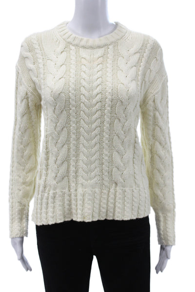 J Crew Womens Ivory Cotton Pullover Sweater Crew Neck Size XS