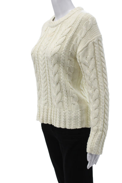 J Crew Womens Ivory Cotton Pullover Sweater Crew Neck Size XS