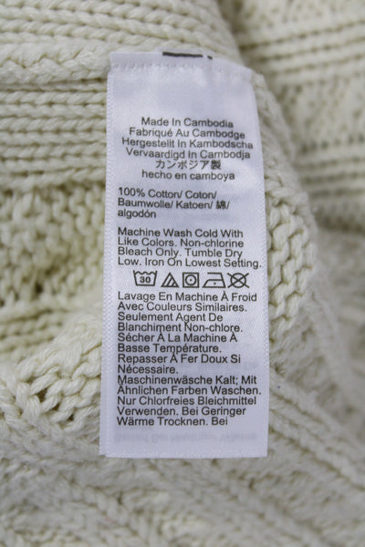 J Crew Womens Ivory Cotton Pullover Sweater Crew Neck Size XS