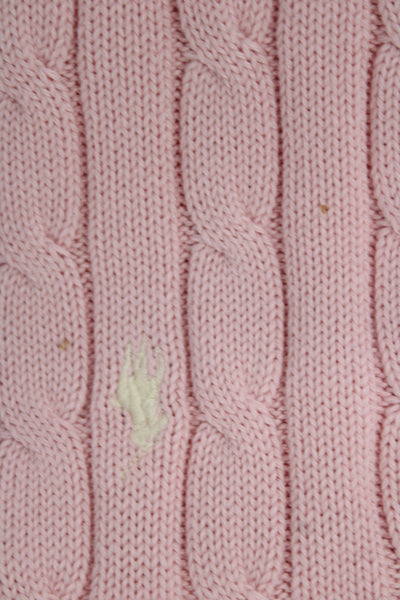 Polo Ralph Lauren Womens Pink Cotton Pullover Sweater Crew Neck Size S