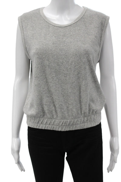 Perfect White Tee Women Gray Sleeveless Basic Tank Round Neck Cotton Size S