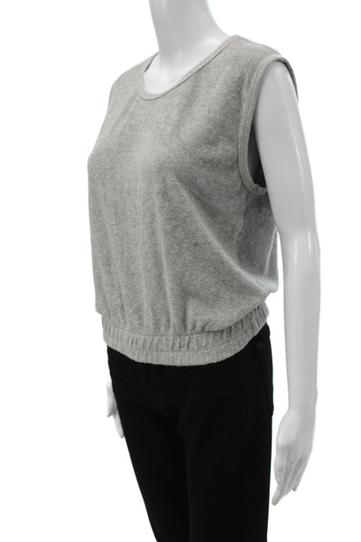 Perfect White Tee Women Gray Sleeveless Basic Tank Round Neck Cotton Size S