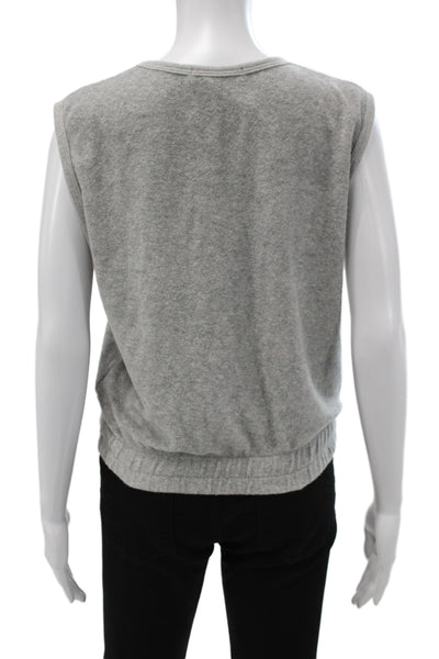Perfect White Tee Women Gray Sleeveless Basic Tank Round Neck Cotton Size S