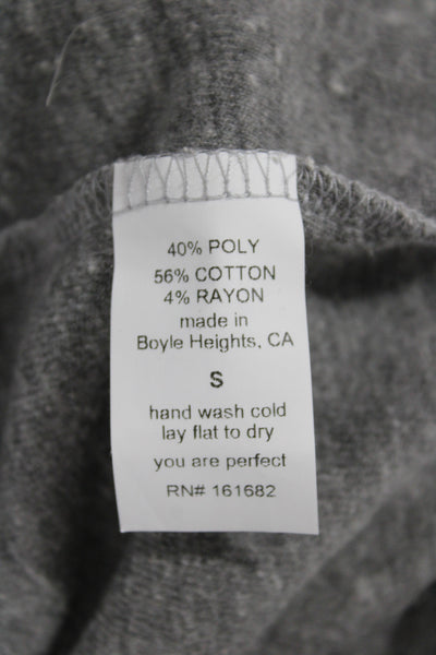 Perfect White Tee Women Gray Sleeveless Basic Tank Round Neck Cotton Size S