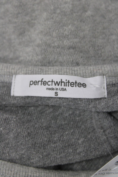 Perfect White Tee Women Gray Sleeveless Basic Tank Round Neck Cotton Size S