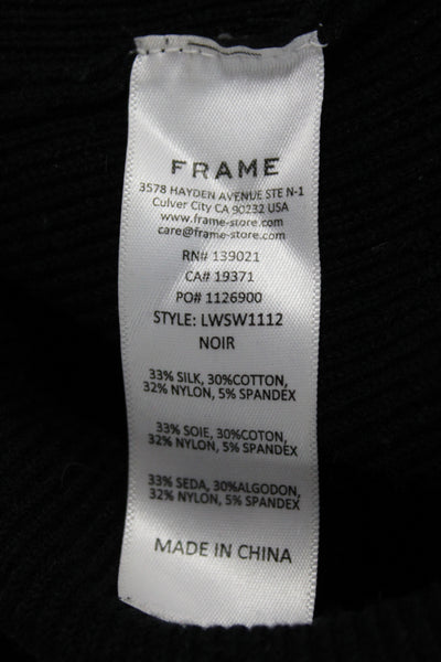 Frame Women Basic Black Mock Neck Sleeveless Tank 33% Silk Size XS