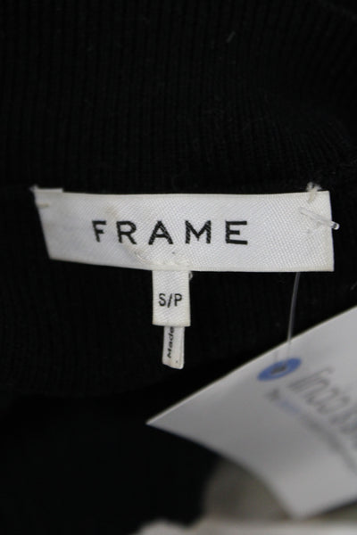Frame Women Basic Black Mock Neck Sleeveless Tank 33% Silk Size XS