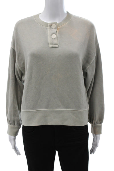 Rails Womens Basic Henley T-Shirt Gray Long Sleeve Cotton Size XS