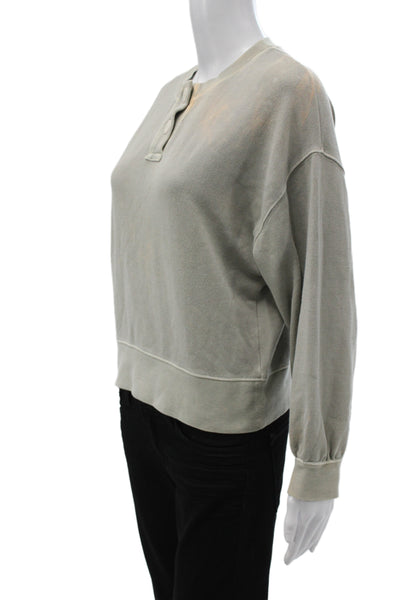 Rails Womens Basic Henley T-Shirt Gray Long Sleeve Cotton Size XS