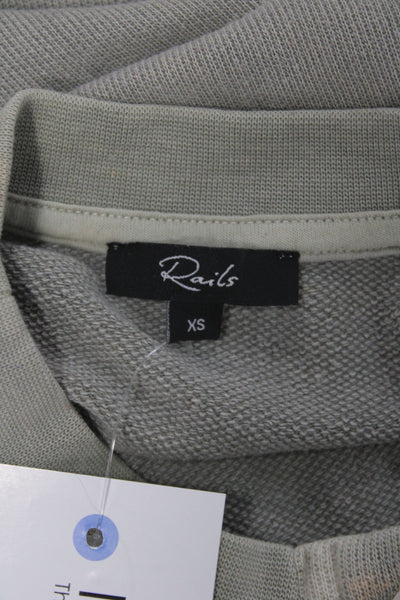 Rails Womens Basic Henley T-Shirt Gray Long Sleeve Cotton Size XS
