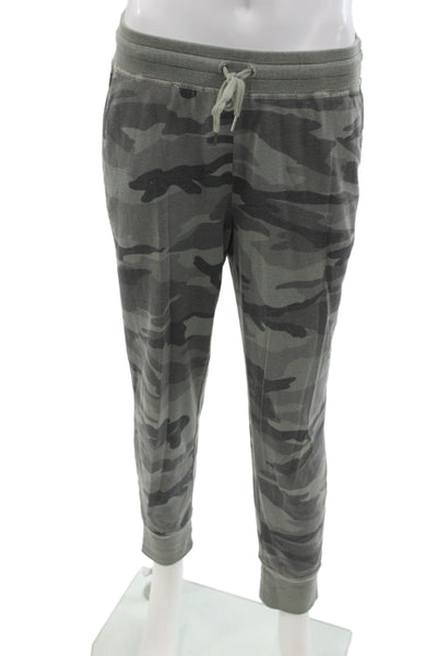 Splendid Women Jogger Pants Gray Camo Drawstring Polyester Inseam 26 Size S