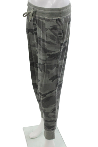 Splendid Women Jogger Pants Gray Camo Drawstring Polyester Inseam 26 Size S