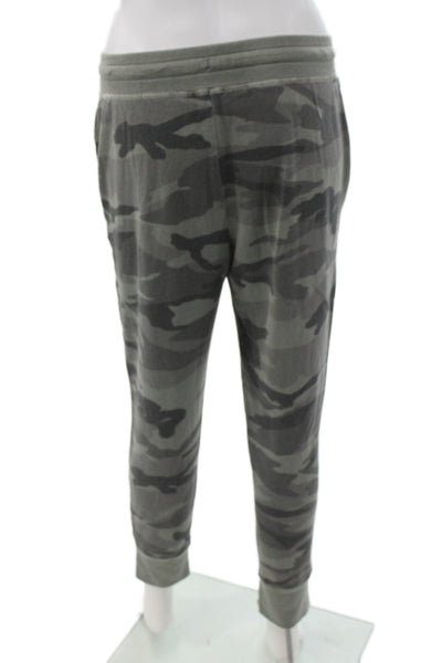 Splendid Women Jogger Pants Gray Camo Drawstring Polyester Inseam 26 Size S