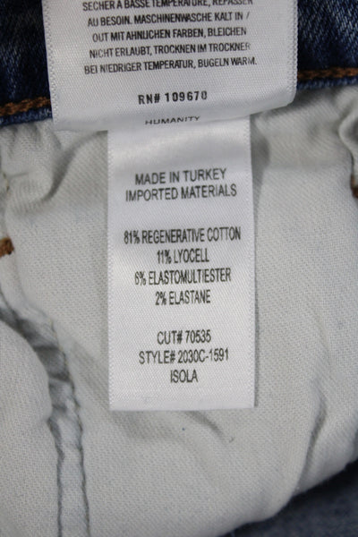 Citizens of Humanity Womens Straight Jeans Blue Cotton Mid Rise 30in Size 25