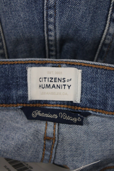 Citizens of Humanity Womens Straight Jeans Blue Cotton Mid Rise 30in Size 25