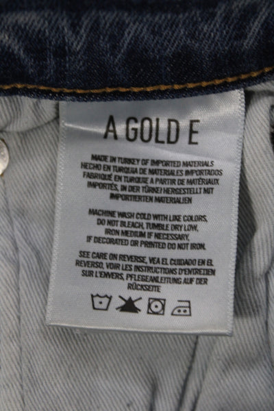 Agolde Womens Skinny Blue Mid Rise Cotton Jeans Size 25