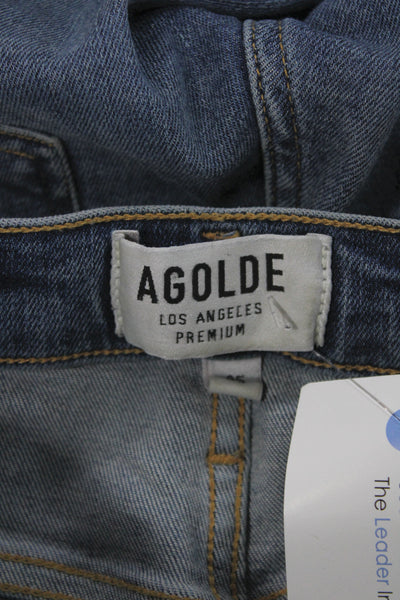 Agolde Womens Skinny Blue Mid Rise Cotton Jeans Size 25