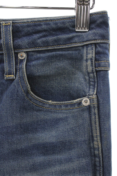 Amo Womens Straight Blue Cotton Mid Rise Jeans Inseam 28 Size 25