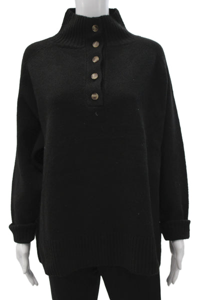 Sweet Lovely Women Henley Sweater Black Long Sleeve Acrylic Size M