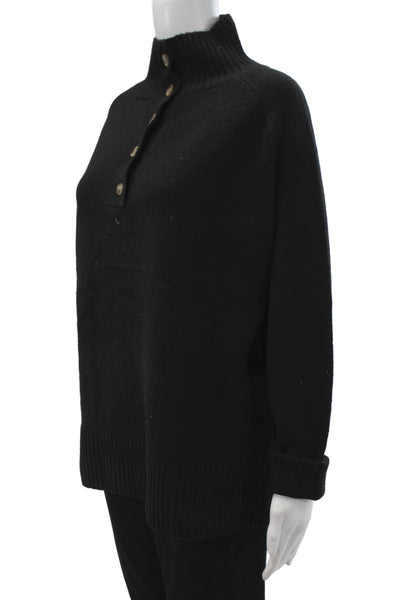 Sweet Lovely Women Henley Sweater Black Long Sleeve Acrylic Size M