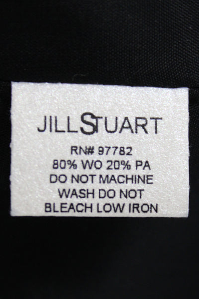 Jill Stuart Womens Fit Flare Black Check Wool Dress Short Sleeve Size 0