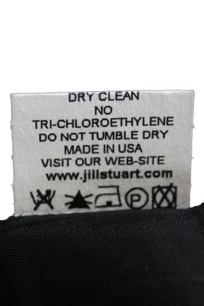 Jill Stuart Womens Fit Flare Black Check Wool Dress Short Sleeve Size 0