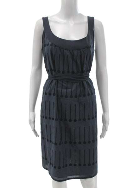 Beth Bowley Women Shift Dress Black Scoop Neck Sleeveless Knee Size 10