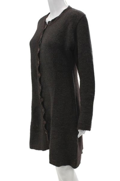 Lilith Womens Cardigan Brown 100% Wool Long Sleeve Round Neck Size XL