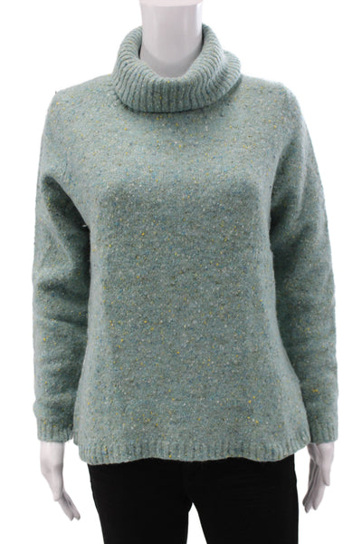 Cullen Womens Pullover Blue Cowl Neck Long Sleeve Solid Acrylic Size S